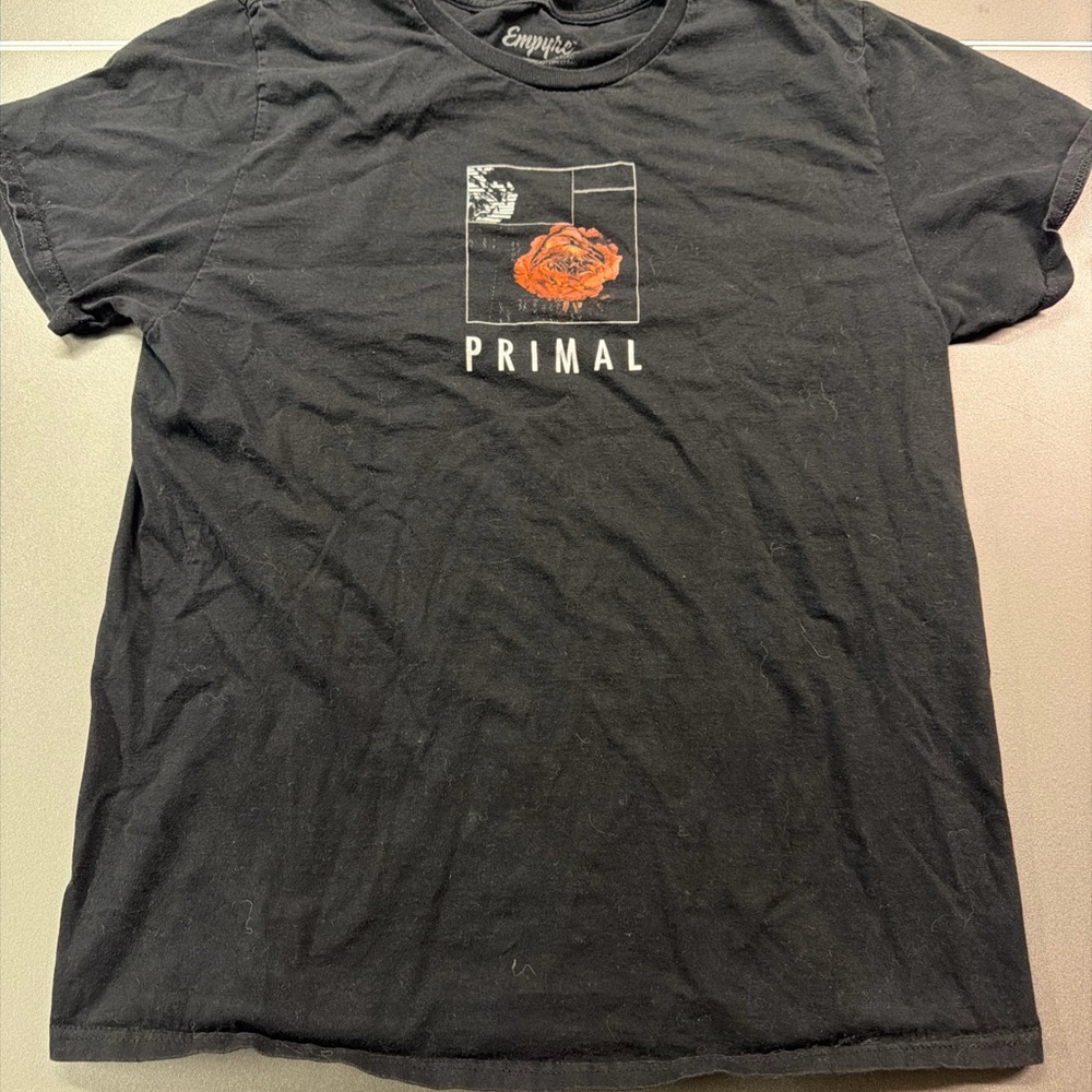 Empyre T-Shirt Men's Size Large Black Primal Rose Graphic Short Sleeve